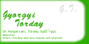 gyorgyi torday business card